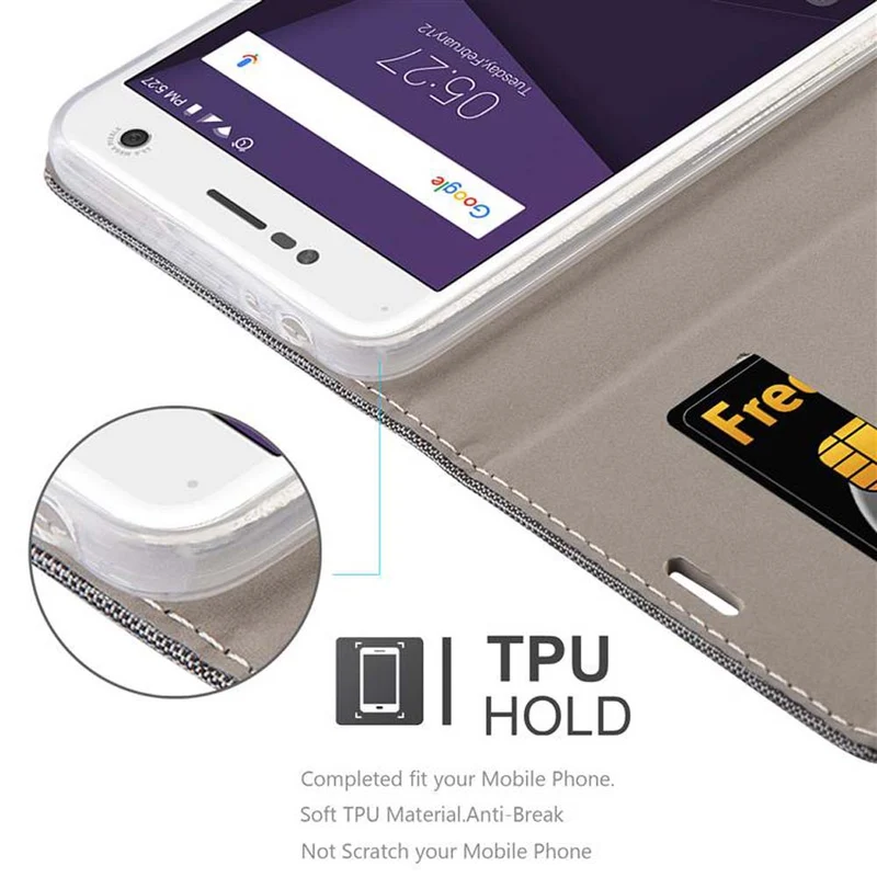 Cadorabo Hülle kompatibel mit ZTE Blade V8 Schutzhülle mit Magnetverschluss, Standfunktion und Kartenfach