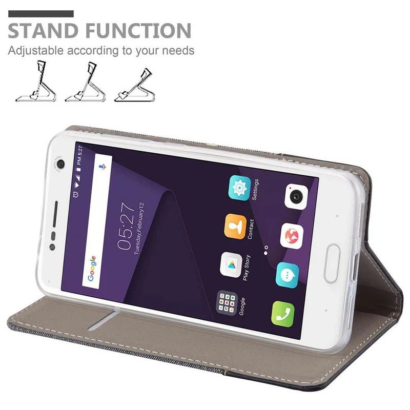 Cadorabo Hülle kompatibel mit ZTE Blade V8 Schutzhülle mit Magnetverschluss, Standfunktion und Kartenfach