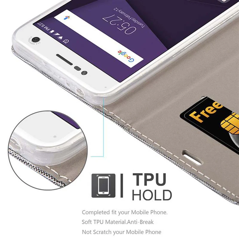 Cadorabo Hülle kompatibel mit ZTE Blade V8 Schutzhülle mit Magnetverschluss, Standfunktion und Kartenfach