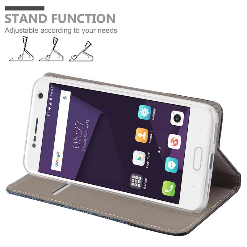 Cadorabo Hülle kompatibel mit ZTE Blade V8 Schutzhülle mit Magnetverschluss, Standfunktion und Kartenfach