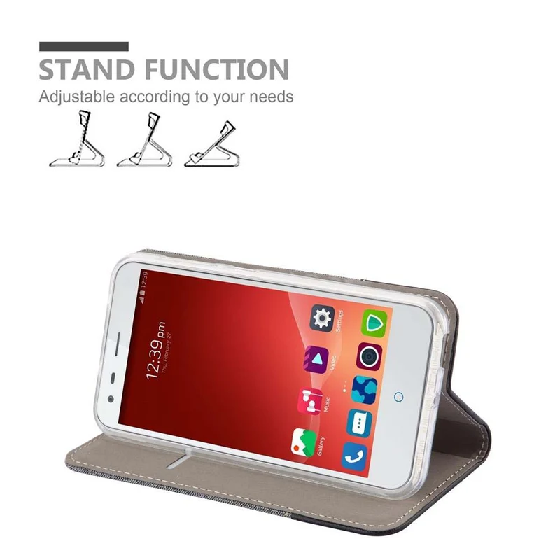 Cadorabo Hülle kompatibel mit ZTE Blade S6 Schutzhülle mit Magnetverschluss, Standfunktion und Kartenfach