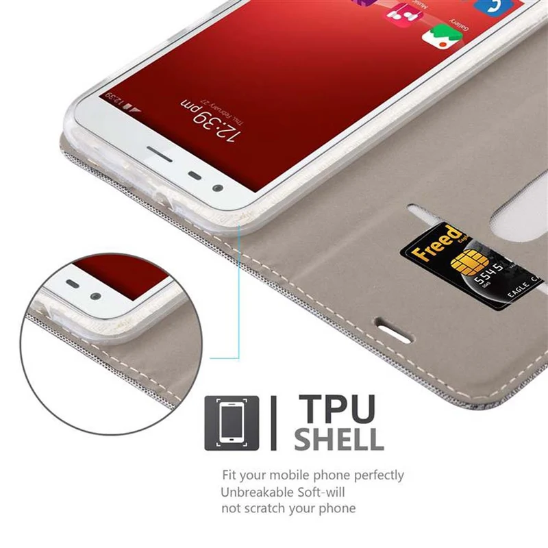 Cadorabo Hülle kompatibel mit ZTE Blade S6 Schutzhülle mit Magnetverschluss, Standfunktion und Kartenfach
