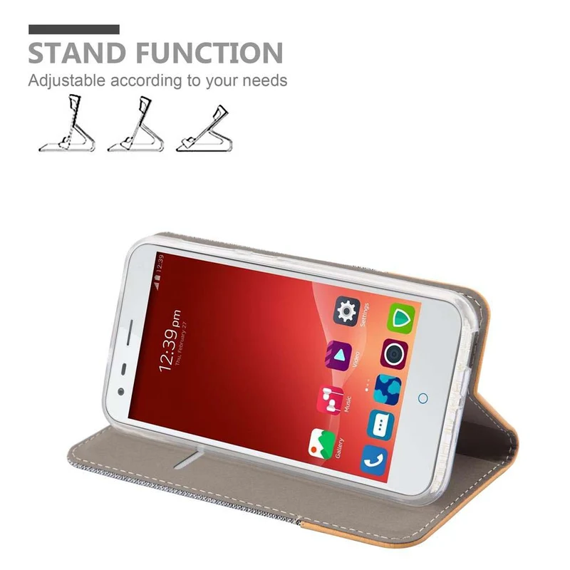Cadorabo Hülle kompatibel mit ZTE Blade S6 Schutzhülle mit Magnetverschluss, Standfunktion und Kartenfach