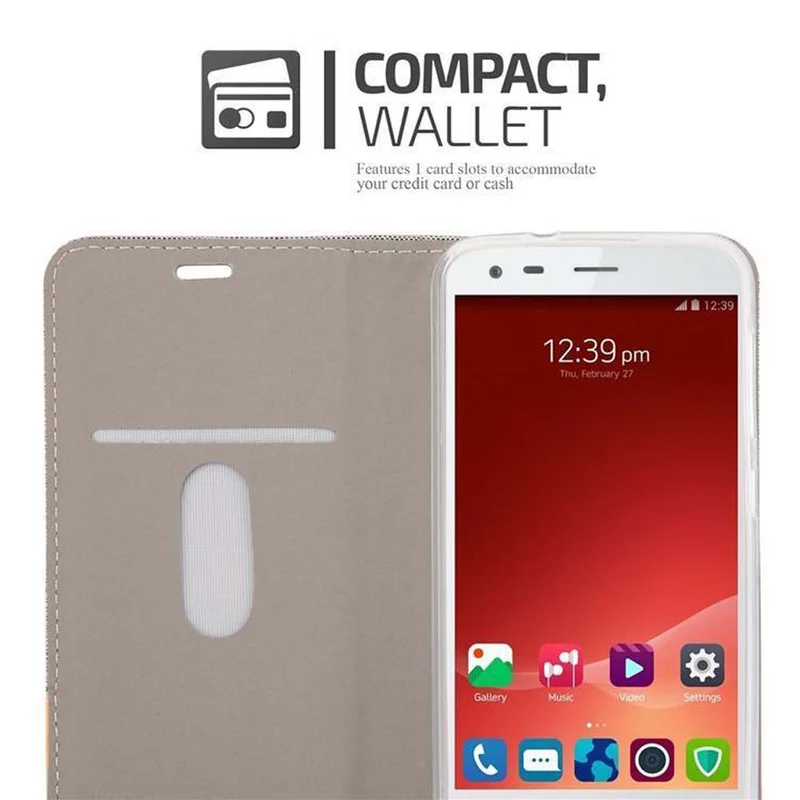 Cadorabo Hülle kompatibel mit ZTE Blade S6 Schutzhülle mit Magnetverschluss, Standfunktion und Kartenfach