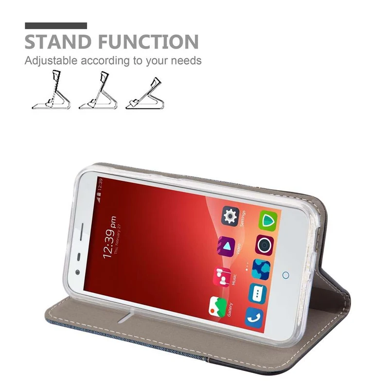 Cadorabo Hülle kompatibel mit ZTE Blade S6 Schutzhülle mit Magnetverschluss, Standfunktion und Kartenfach