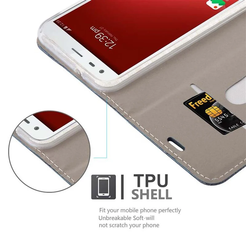Cadorabo Hülle kompatibel mit ZTE Blade S6 Schutzhülle mit Magnetverschluss, Standfunktion und Kartenfach