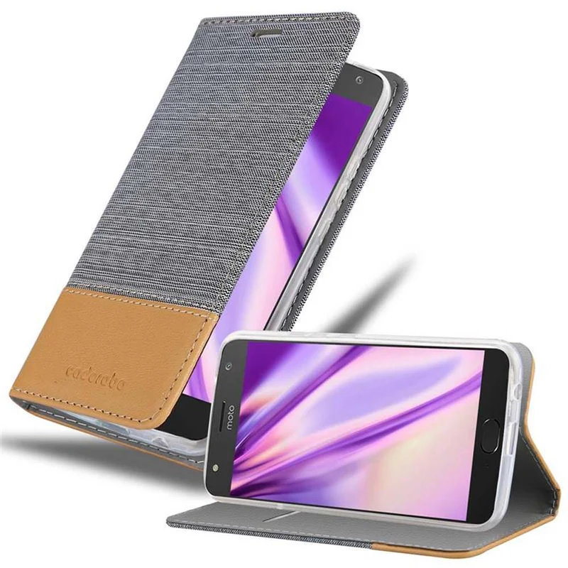 Cadorabo Hülle kompatibel mit Motorola MOTO X4 Schutzhülle mit Magnetverschluss, Standfunktion und Kartenfach