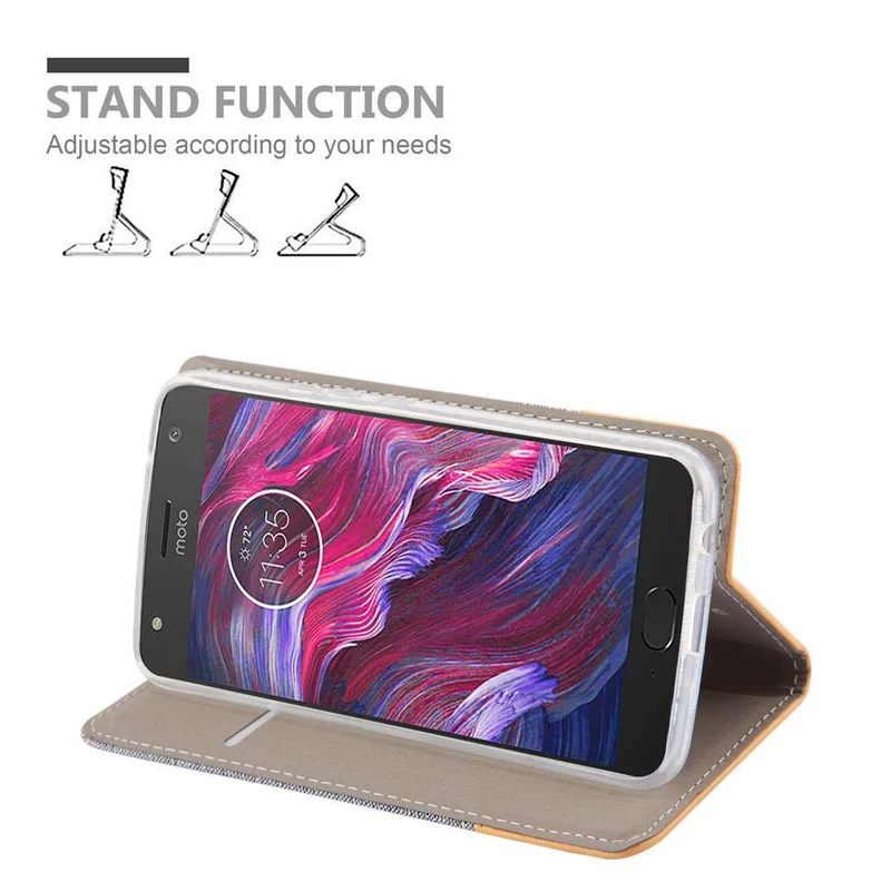 Cadorabo Hülle kompatibel mit Motorola MOTO X4 Schutzhülle mit Magnetverschluss, Standfunktion und Kartenfach