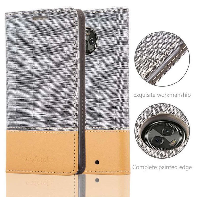 Cadorabo Hülle kompatibel mit Motorola MOTO X4 Schutzhülle mit Magnetverschluss, Standfunktion und Kartenfach