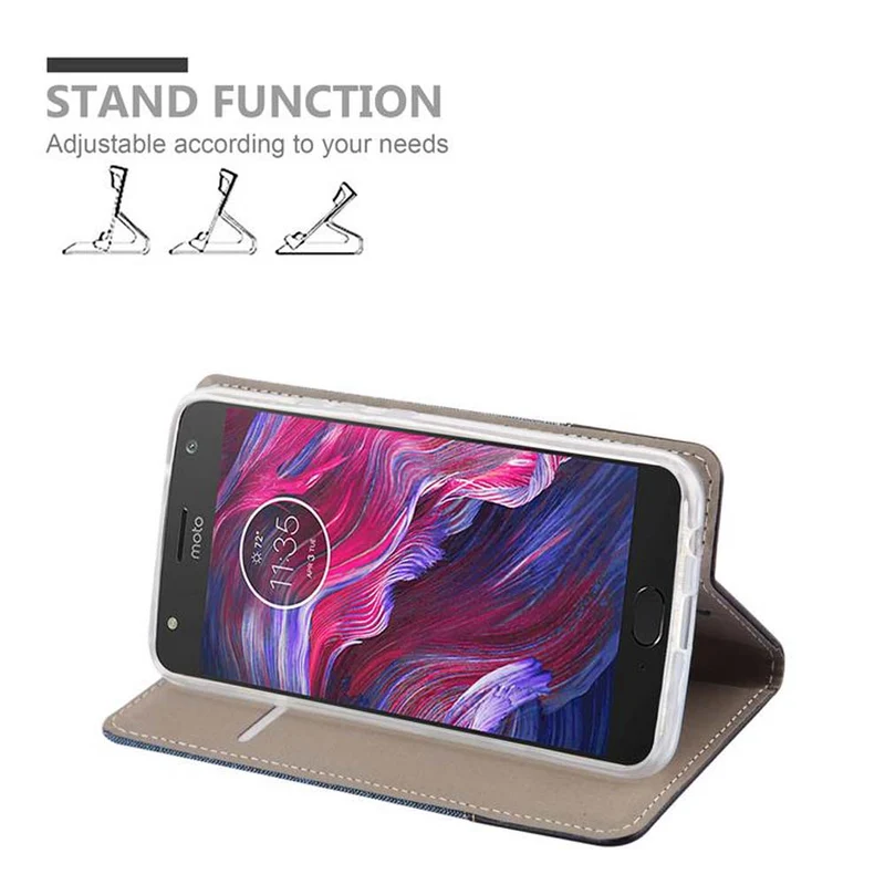 Cadorabo Hülle kompatibel mit Motorola MOTO X4 Schutzhülle mit Magnetverschluss, Standfunktion und Kartenfach