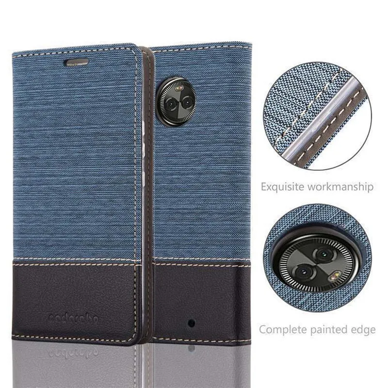 Cadorabo Hülle kompatibel mit Motorola MOTO X4 Schutzhülle mit Magnetverschluss, Standfunktion und Kartenfach