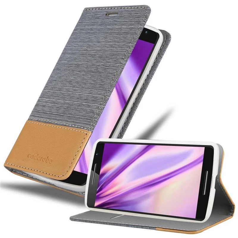 Cadorabo Hülle kompatibel mit Motorola MOTO X PLAY Schutzhülle mit Magnetverschluss, Standfunktion und Kartenfach