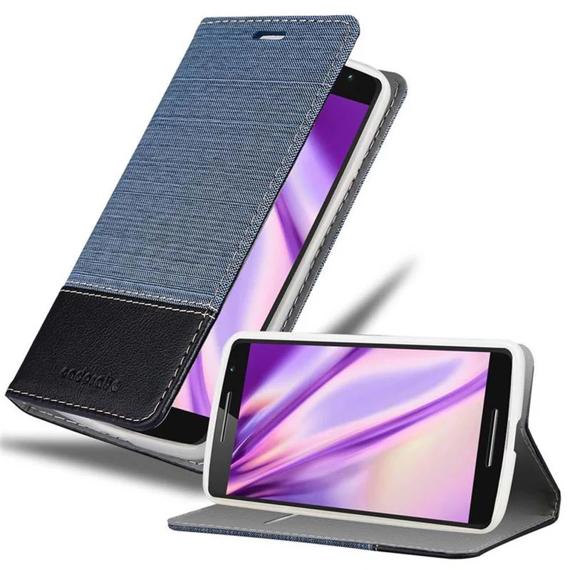 Cadorabo Hülle kompatibel mit Motorola MOTO X PLAY Schutzhülle mit Magnetverschluss, Standfunktion und Kartenfach