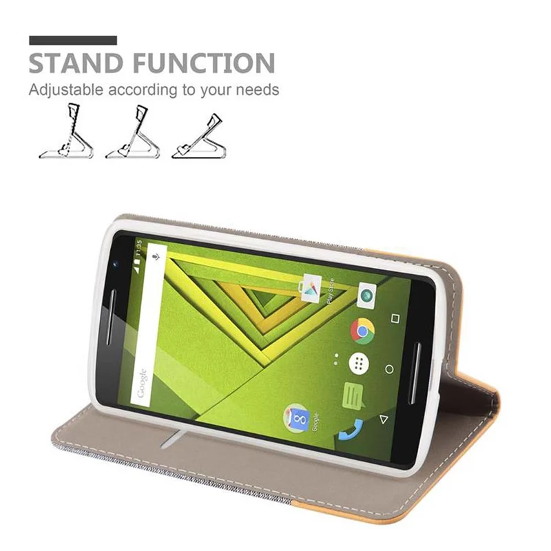 Cadorabo Hülle kompatibel mit Motorola MOTO X PLAY Schutzhülle mit Magnetverschluss, Standfunktion und Kartenfach
