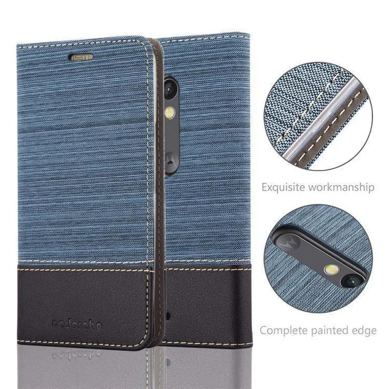 Cadorabo Hülle kompatibel mit Motorola MOTO X PLAY Schutzhülle mit Magnetverschluss, Standfunktion und Kartenfach