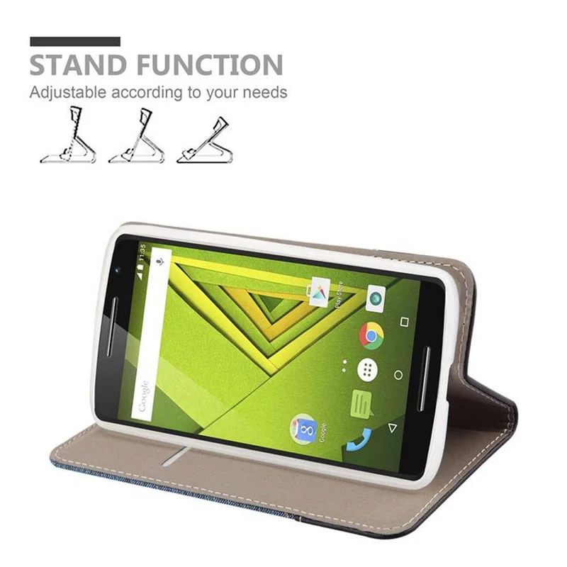 Cadorabo Hülle kompatibel mit Motorola MOTO X PLAY Schutzhülle mit Magnetverschluss, Standfunktion und Kartenfach