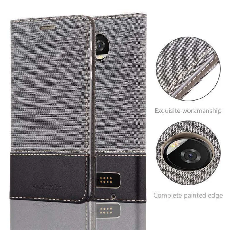 Cadorabo Hülle kompatibel mit Motorola MOTO Z2 PLAY / Z2 FORCE Schutzhülle mit Magnetverschluss, Standfunktion und Kartenfach