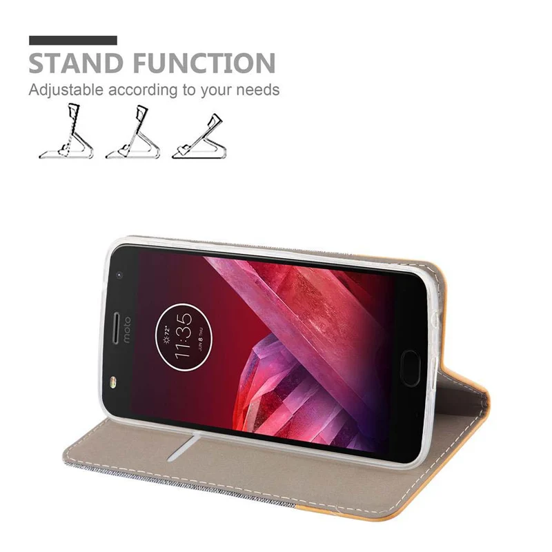 Cadorabo Hülle kompatibel mit Motorola MOTO Z2 PLAY / Z2 FORCE Schutzhülle mit Magnetverschluss, Standfunktion und Kartenfach
