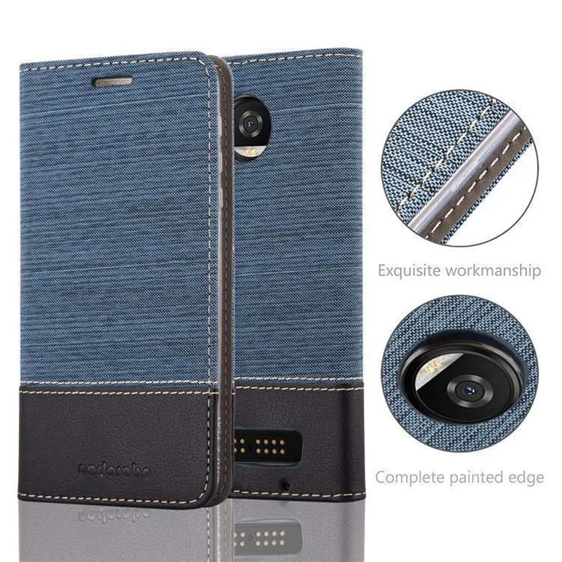 Cadorabo Hülle kompatibel mit Motorola MOTO Z2 PLAY / Z2 FORCE Schutzhülle mit Magnetverschluss, Standfunktion und Kartenfach