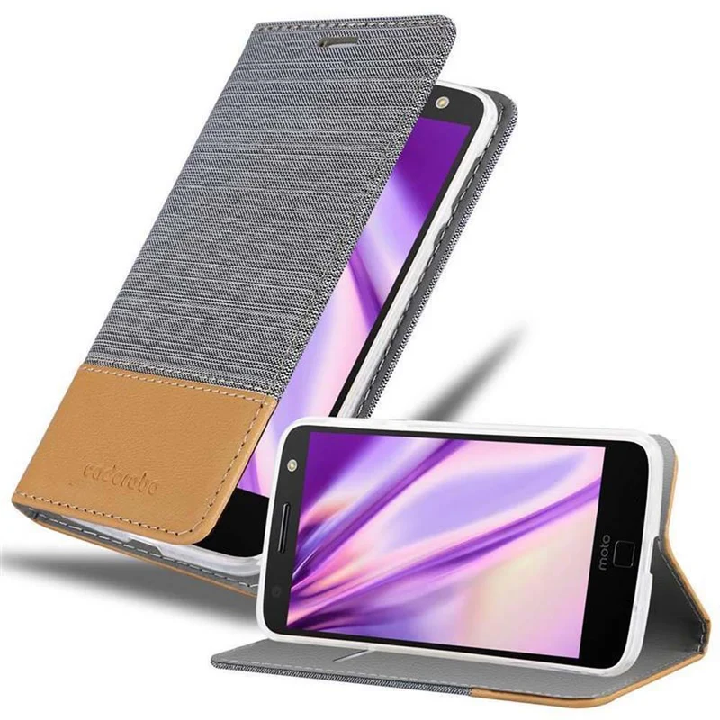 Cadorabo Hülle kompatibel mit Motorola MOTO Z FORCE Schutzhülle mit Magnetverschluss, Standfunktion und Kartenfach