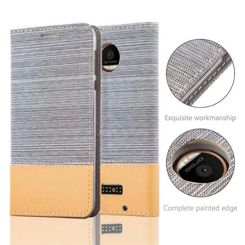 Cadorabo Hülle kompatibel mit Motorola MOTO Z FORCE Schutzhülle mit Magnetverschluss, Standfunktion und Kartenfach