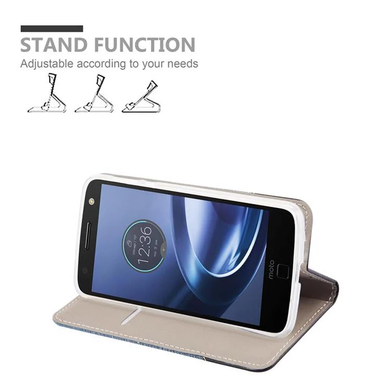 Cadorabo Hülle kompatibel mit Motorola MOTO Z FORCE Schutzhülle mit Magnetverschluss, Standfunktion und Kartenfach