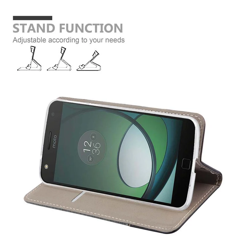 Cadorabo Hülle kompatibel mit Motorola MOTO Z PLAY Schutzhülle mit Magnetverschluss, Standfunktion und Kartenfach