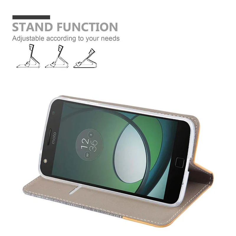 Cadorabo Hülle kompatibel mit Motorola MOTO Z PLAY Schutzhülle mit Magnetverschluss, Standfunktion und Kartenfach