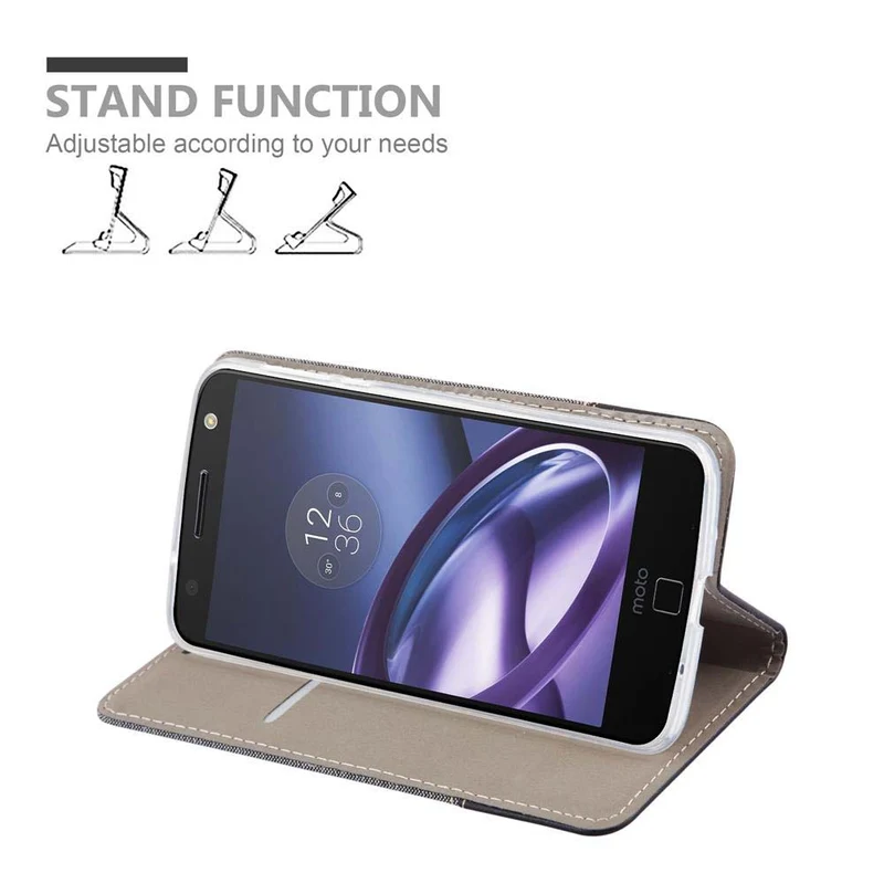 Cadorabo Hülle kompatibel mit Motorola MOTO Z Schutzhülle mit Magnetverschluss, Standfunktion und Kartenfach