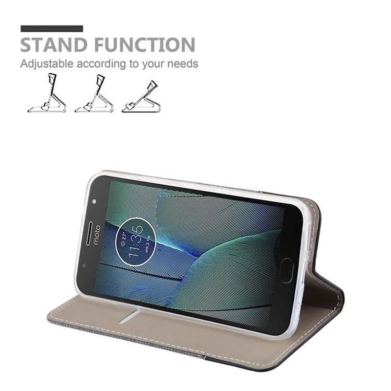 Cadorabo Hülle kompatibel mit Motorola MOTO G5S PLUS Schutzhülle mit Magnetverschluss, Standfunktion und Kartenfach