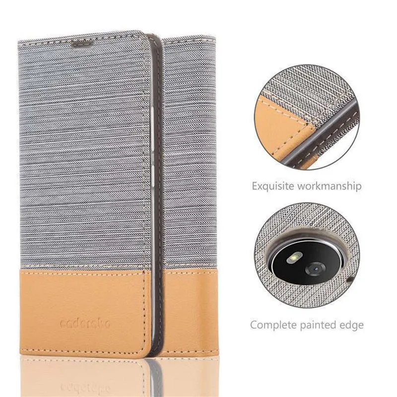Cadorabo Hülle kompatibel mit Motorola MOTO G5S Schutzhülle mit Magnetverschluss, Standfunktion und Kartenfach