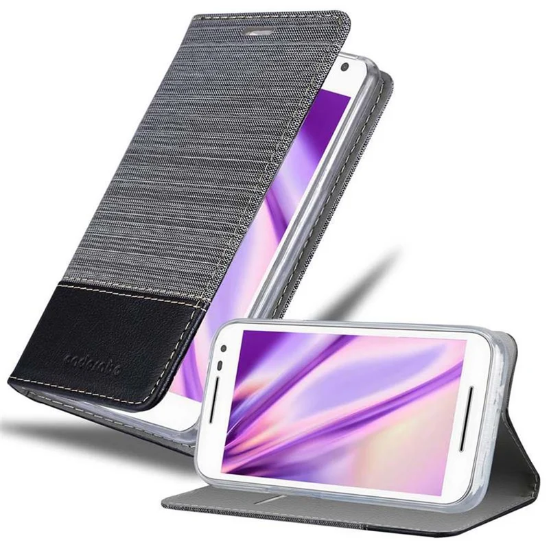 Cadorabo Hülle kompatibel mit Motorola MOTO G3 Schutzhülle mit Magnetverschluss, Standfunktion und Kartenfach