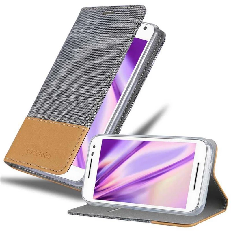 Cadorabo Hülle kompatibel mit Motorola MOTO G3 Schutzhülle mit Magnetverschluss, Standfunktion und Kartenfach