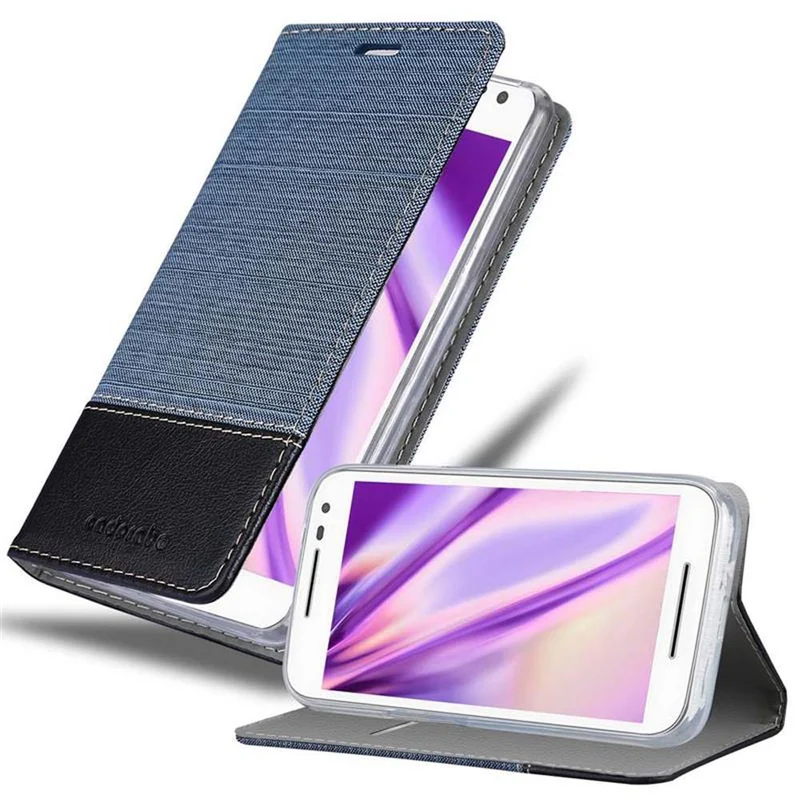 Cadorabo Hülle kompatibel mit Motorola MOTO G3 Schutzhülle mit Magnetverschluss, Standfunktion und Kartenfach