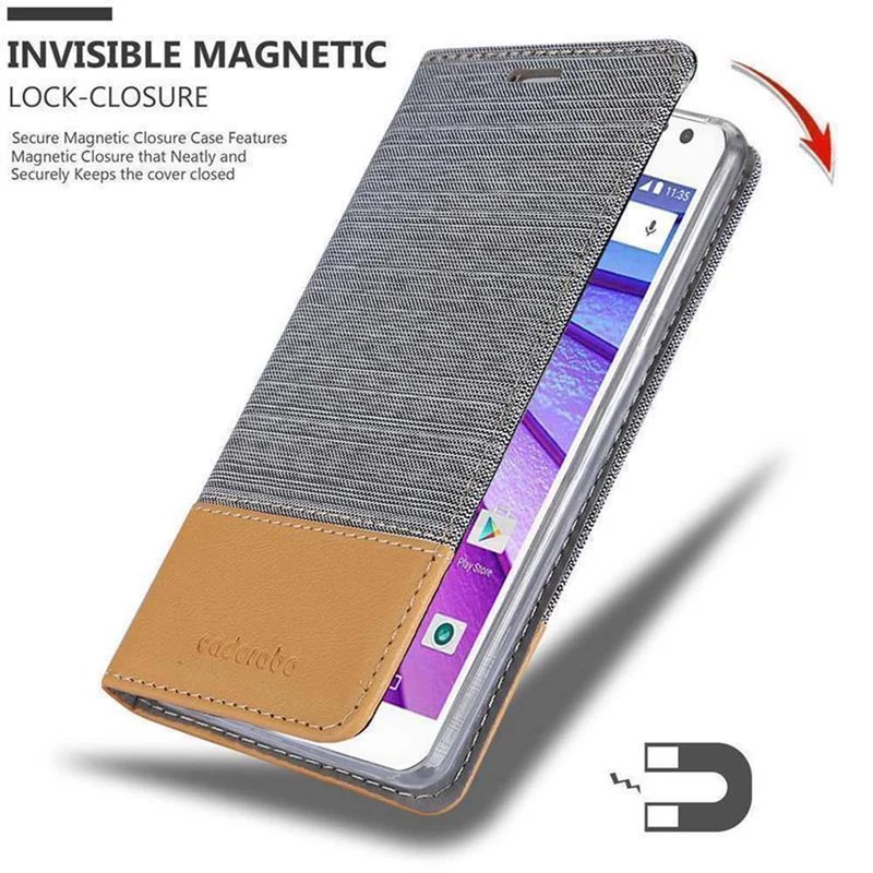 Cadorabo Hülle kompatibel mit Motorola MOTO G3 Schutzhülle mit Magnetverschluss, Standfunktion und Kartenfach