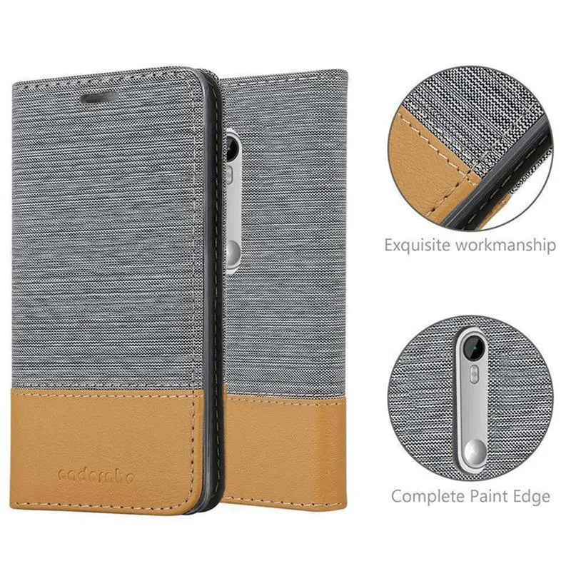 Cadorabo Hülle kompatibel mit Motorola MOTO G3 Schutzhülle mit Magnetverschluss, Standfunktion und Kartenfach