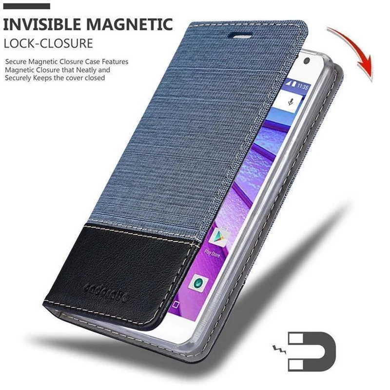 Cadorabo Hülle kompatibel mit Motorola MOTO G3 Schutzhülle mit Magnetverschluss, Standfunktion und Kartenfach