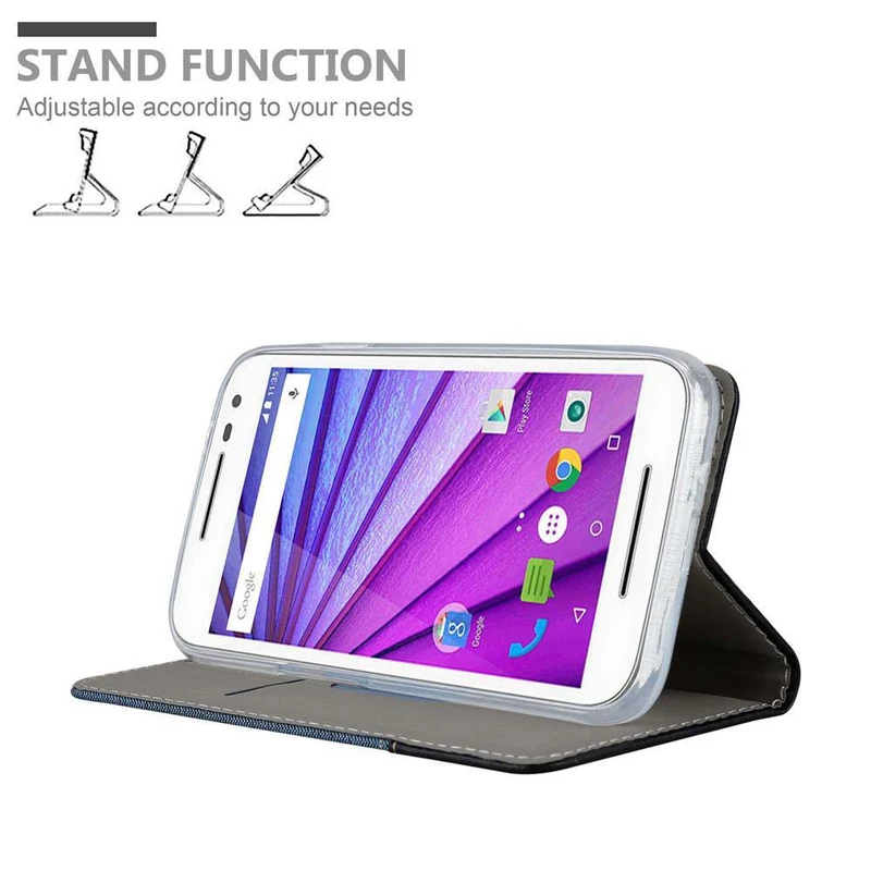 Cadorabo Hülle kompatibel mit Motorola MOTO G3 Schutzhülle mit Magnetverschluss, Standfunktion und Kartenfach