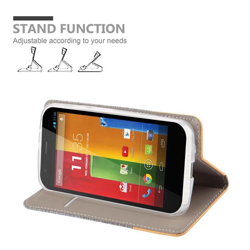 Cadorabo Hülle kompatibel mit Motorola MOTO G2 Schutzhülle mit Magnetverschluss, Standfunktion und Kartenfach