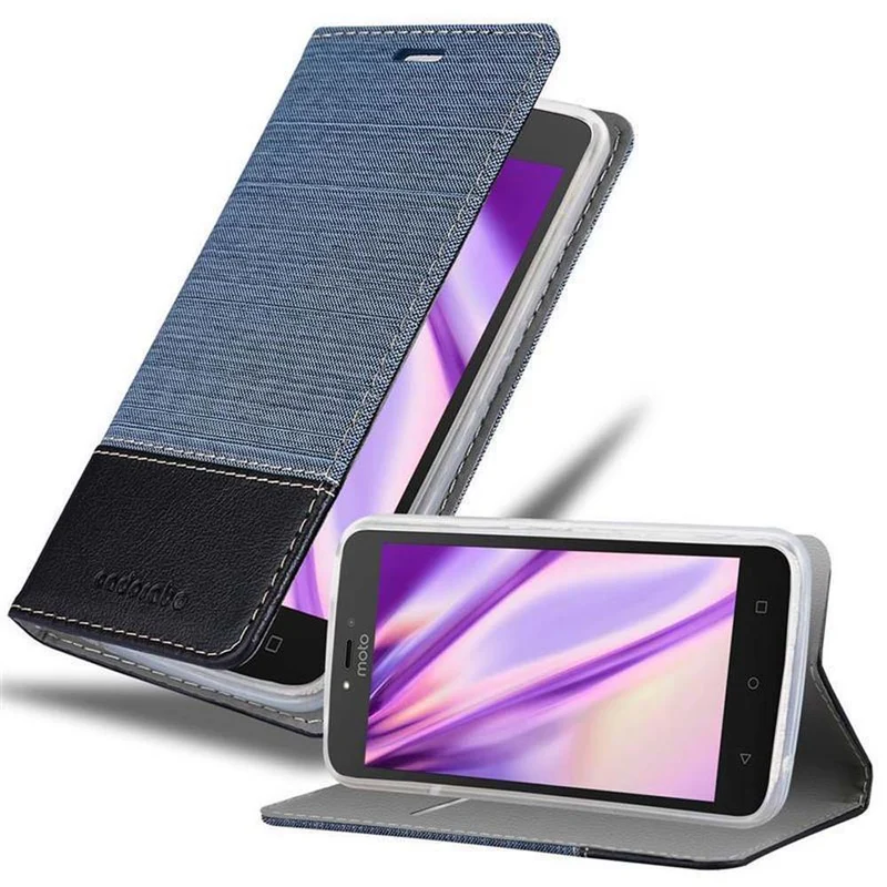Cadorabo Hülle kompatibel mit Motorola MOTO C PLUS Schutzhülle mit Magnetverschluss, Standfunktion und Kartenfach