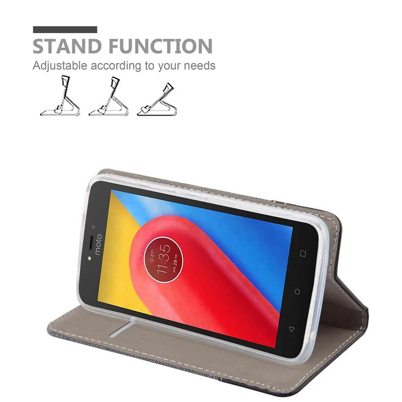 Cadorabo Hülle kompatibel mit Motorola MOTO C PLUS Schutzhülle mit Magnetverschluss, Standfunktion und Kartenfach