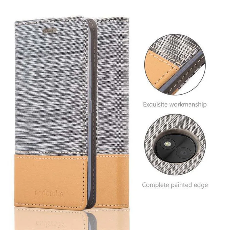 Cadorabo Hülle kompatibel mit Motorola MOTO C PLUS Schutzhülle mit Magnetverschluss, Standfunktion und Kartenfach