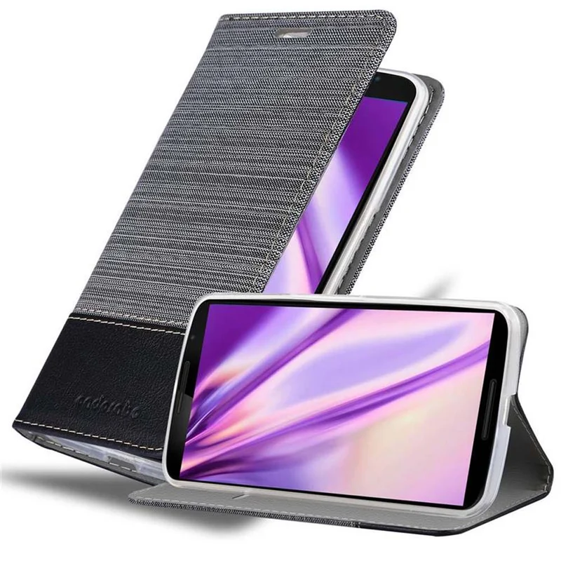 Cadorabo Hülle kompatibel mit Motorola Google NEXUS 6 Schutzhülle mit Magnetverschluss, Standfunktion und Kartenfach