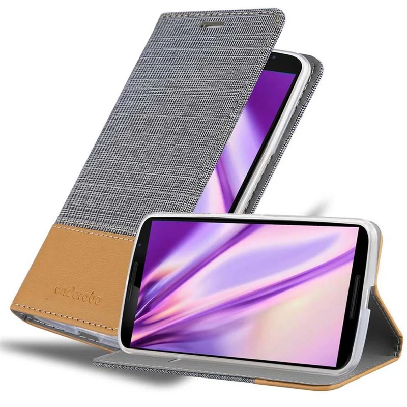 Cadorabo Hülle kompatibel mit Motorola Google NEXUS 6 Schutzhülle mit Magnetverschluss, Standfunktion und Kartenfach