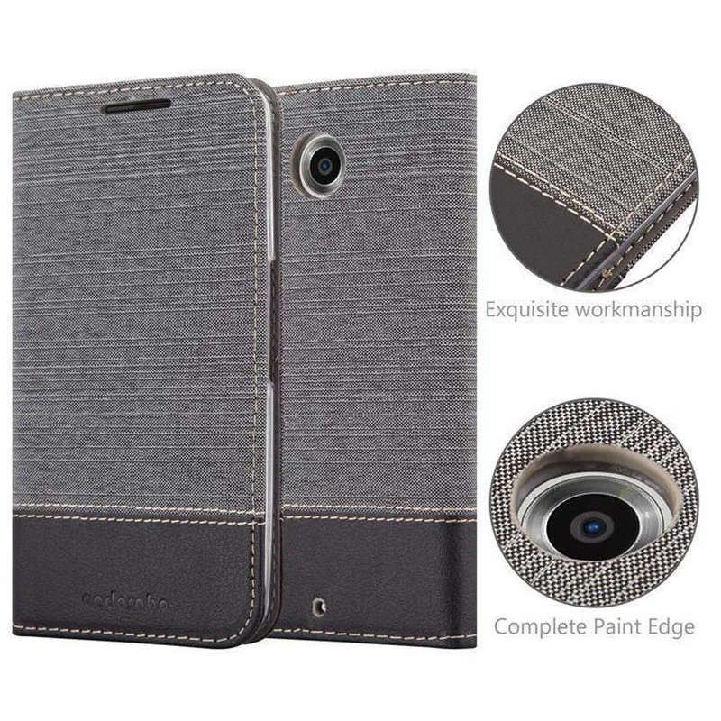 Cadorabo Hülle kompatibel mit Motorola Google NEXUS 6 Schutzhülle mit Magnetverschluss, Standfunktion und Kartenfach