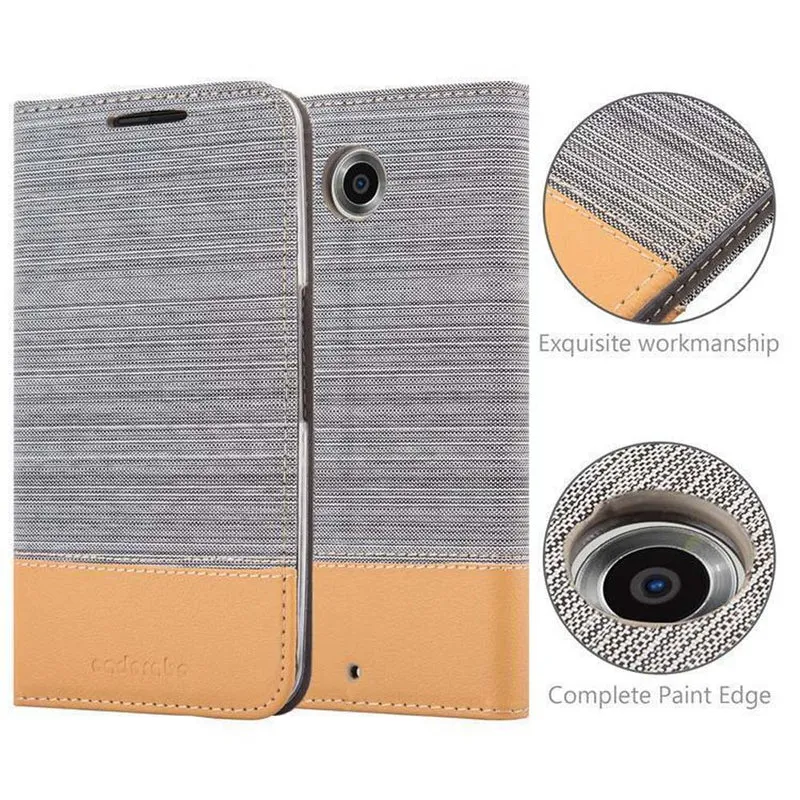 Cadorabo Hülle kompatibel mit Motorola Google NEXUS 6 Schutzhülle mit Magnetverschluss, Standfunktion und Kartenfach