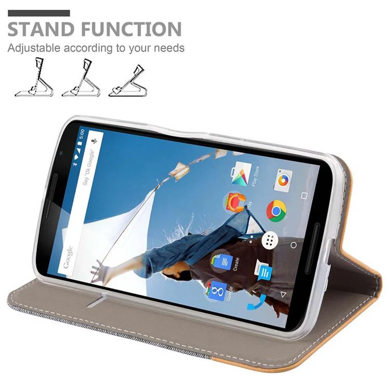 Cadorabo Hülle kompatibel mit Motorola Google NEXUS 6 Schutzhülle mit Magnetverschluss, Standfunktion und Kartenfach