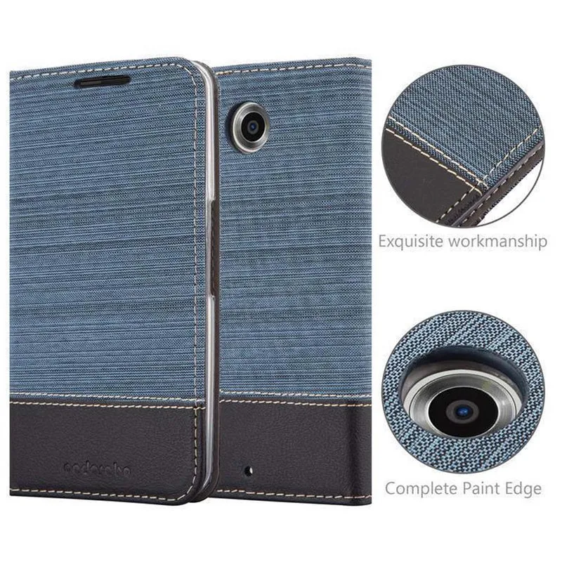 Cadorabo Hülle kompatibel mit Motorola Google NEXUS 6 Schutzhülle mit Magnetverschluss, Standfunktion und Kartenfach