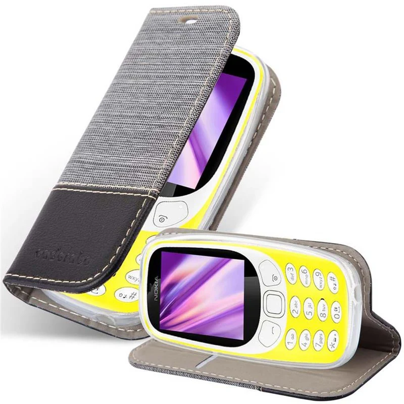 Cadorabo Hülle kompatibel mit Nokia 3310 2G Schutzhülle mit Magnetverschluss, Standfunktion und Kartenfach