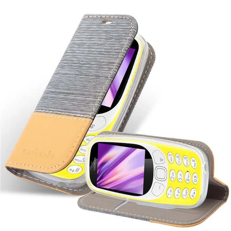 Cadorabo Hülle kompatibel mit Nokia 3310 2G Schutzhülle mit Magnetverschluss, Standfunktion und Kartenfach